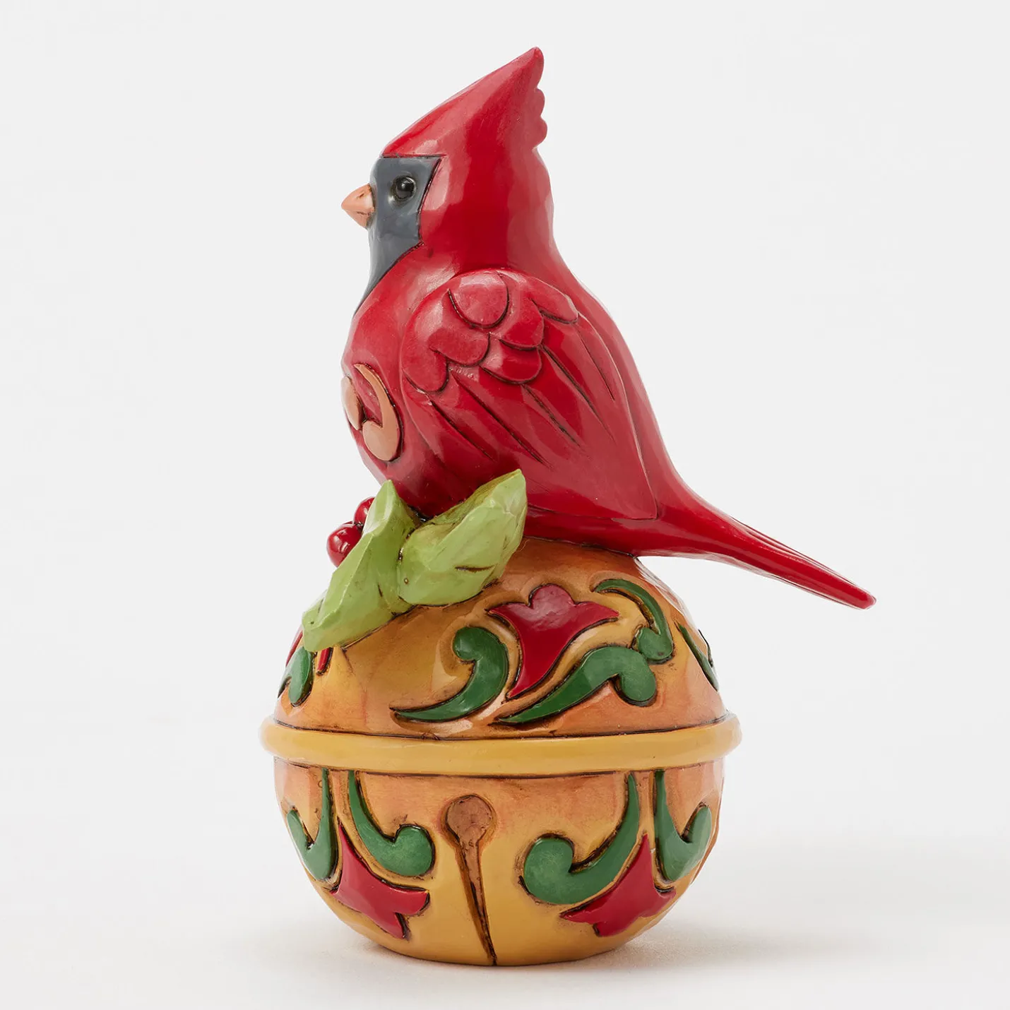 Jim Shore Heartwood Creek Cardinal on Jingle Bell Mini Figurine, 3.54"