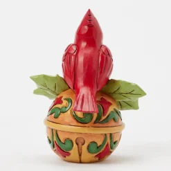 Jim Shore Heartwood Creek Cardinal on Jingle Bell Mini Figurine, 3.54