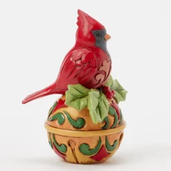 Jim Shore Heartwood Creek Cardinal on Jingle Bell Mini Figurine, 3.54