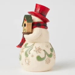 Jim Shore Heartwood Creek Snowman and Cardinal Figurine, 6.25"