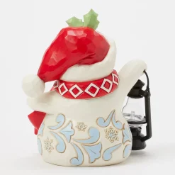 Jim Shore Heartwood Creek Snowman With Oversized Lantern Figurine, 4.8