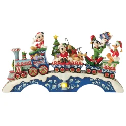 Jim Shore Mickey Mouse and Friends Light-Up Musical Train Figurine, 8.64"