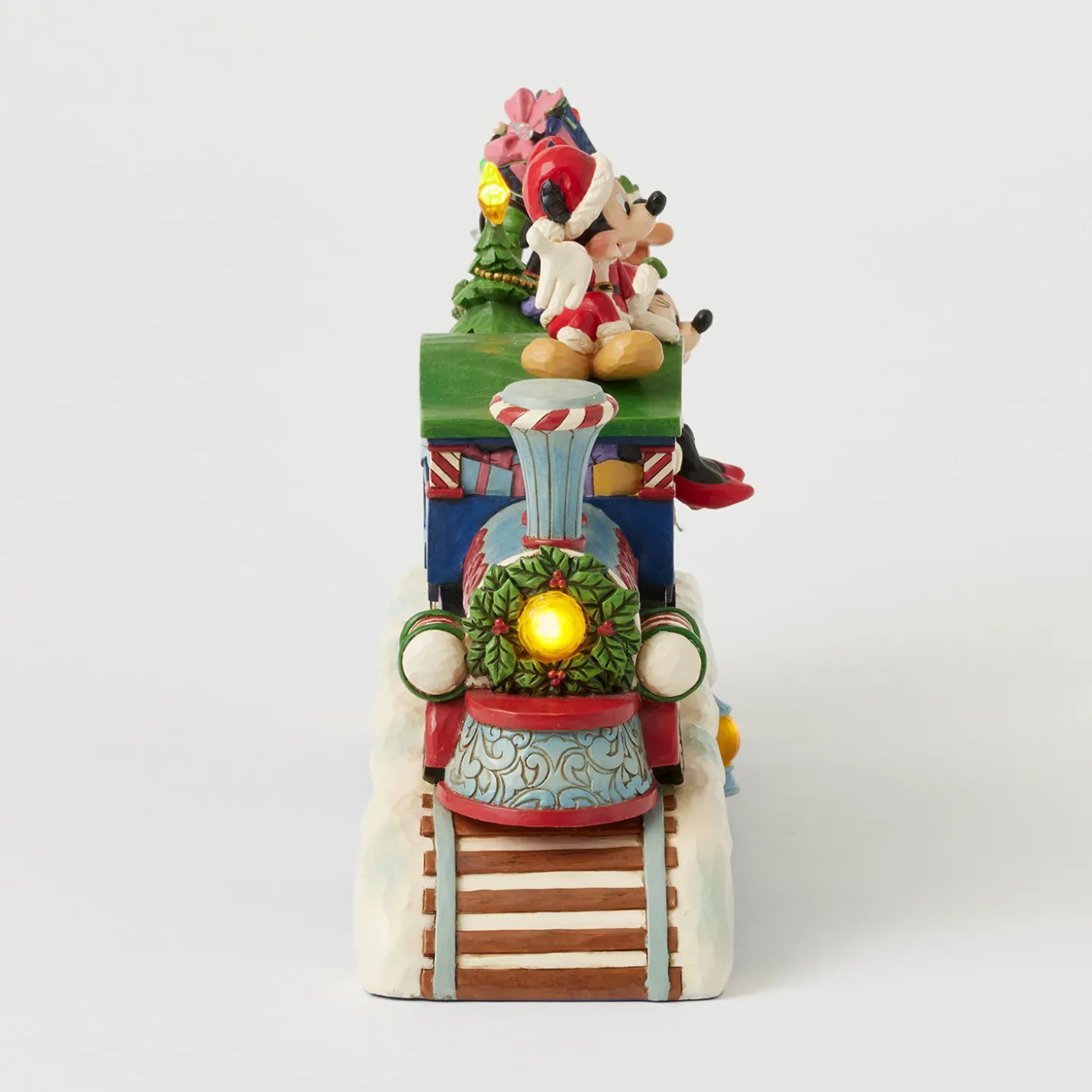 Jim Shore Mickey Mouse and Friends Light-Up Musical Train Figurine, 8.64"