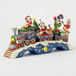 Jim Shore Mickey Mouse and Friends Light-Up Musical Train Figurine, 8.64