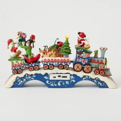 Jim Shore Mickey Mouse and Friends Light-Up Musical Train Figurine, 8.64