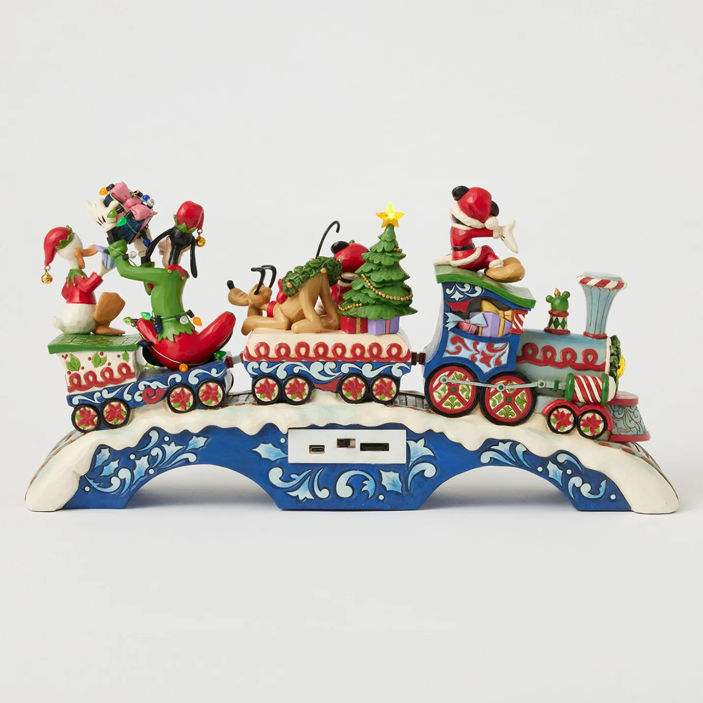 Jim Shore Mickey Mouse and Friends Light-Up Musical Train Figurine, 8.64"