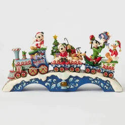 Jim Shore Mickey Mouse and Friends Light-Up Musical Train Figurine, 8.64
