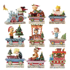 Jim Shore Peanuts Holiday Train Figurines, Set of 9