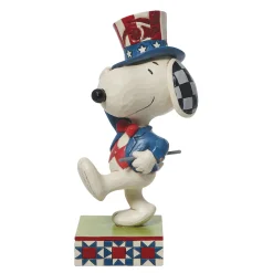 Jim Shore Peanuts Patriotic Snoopy Marching Figurine, 5.25"