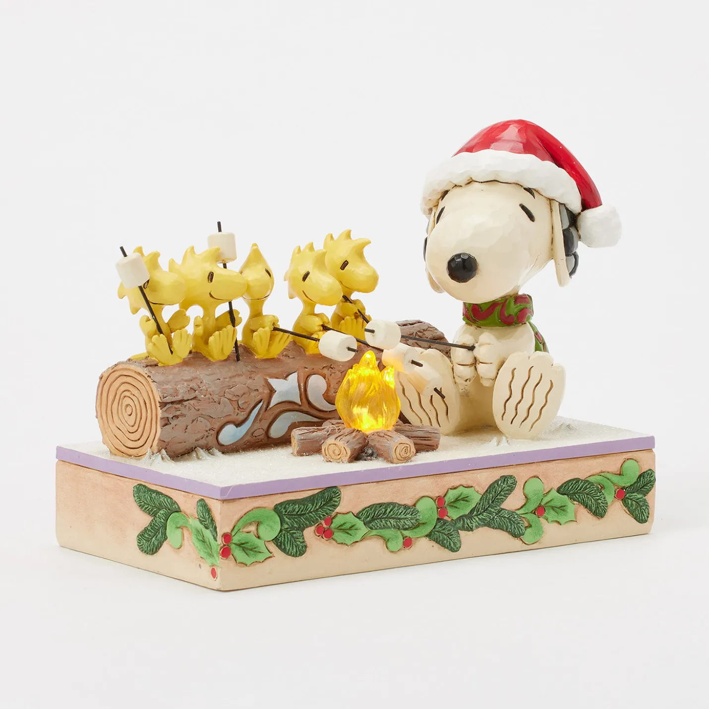 Jim Shore Peanuts Snoopy and Friends Light-Up Campfire Figurine, 5"
