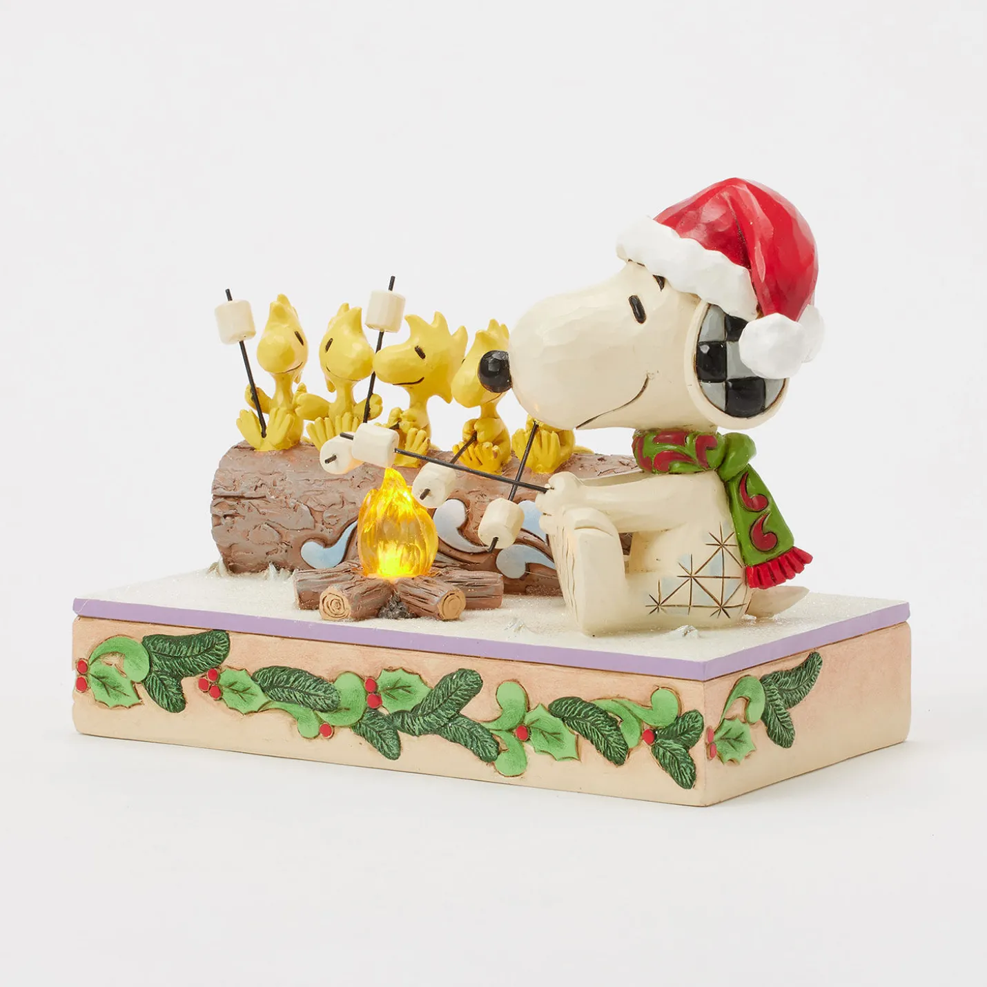 Jim Shore Peanuts Snoopy and Friends Light-Up Campfire Figurine, 5"