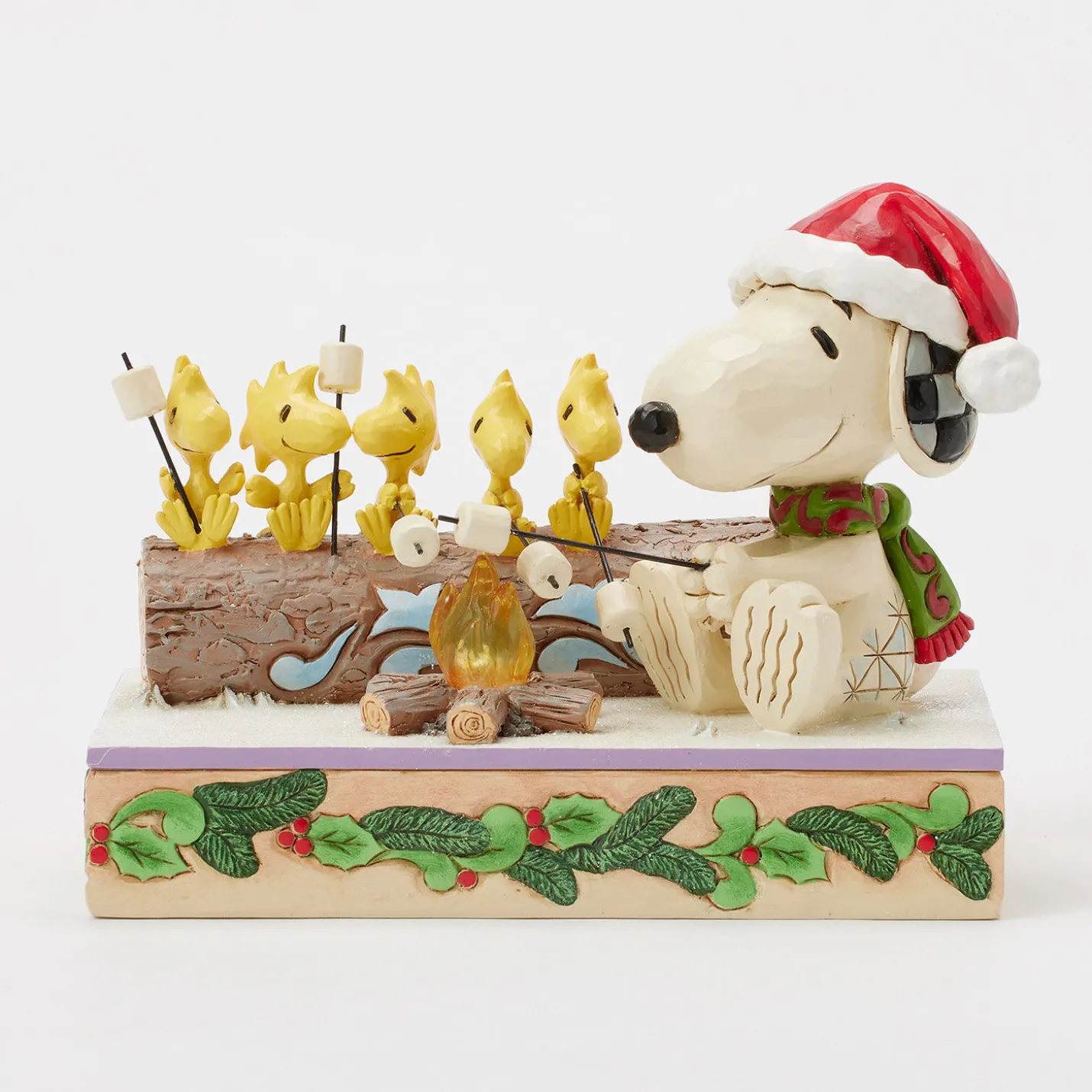 Jim Shore Peanuts Snoopy and Friends Light-Up Campfire Figurine, 5"