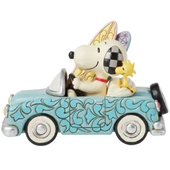 Jim Shore Peanuts Snoopy and Woodstock Going Surfing Figurine, 4.6"