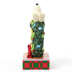 Jim Shore Peanuts Snoopy Sleeping on Light-Up Wreath Figurine, 7.13