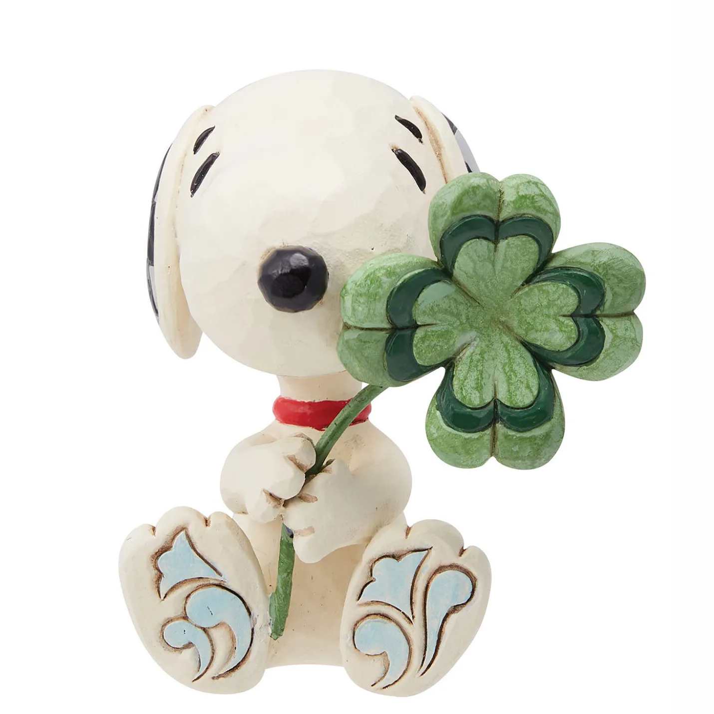 Jim Shore Peanuts Snoopy With Four-Leaf Clover Mini Figurine, 2.6"