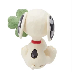 Jim Shore Peanuts Snoopy With Four-Leaf Clover Mini Figurine, 2.6