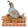 Jim Shore Quail on Autumn Leaves Figurine, 5.67" H