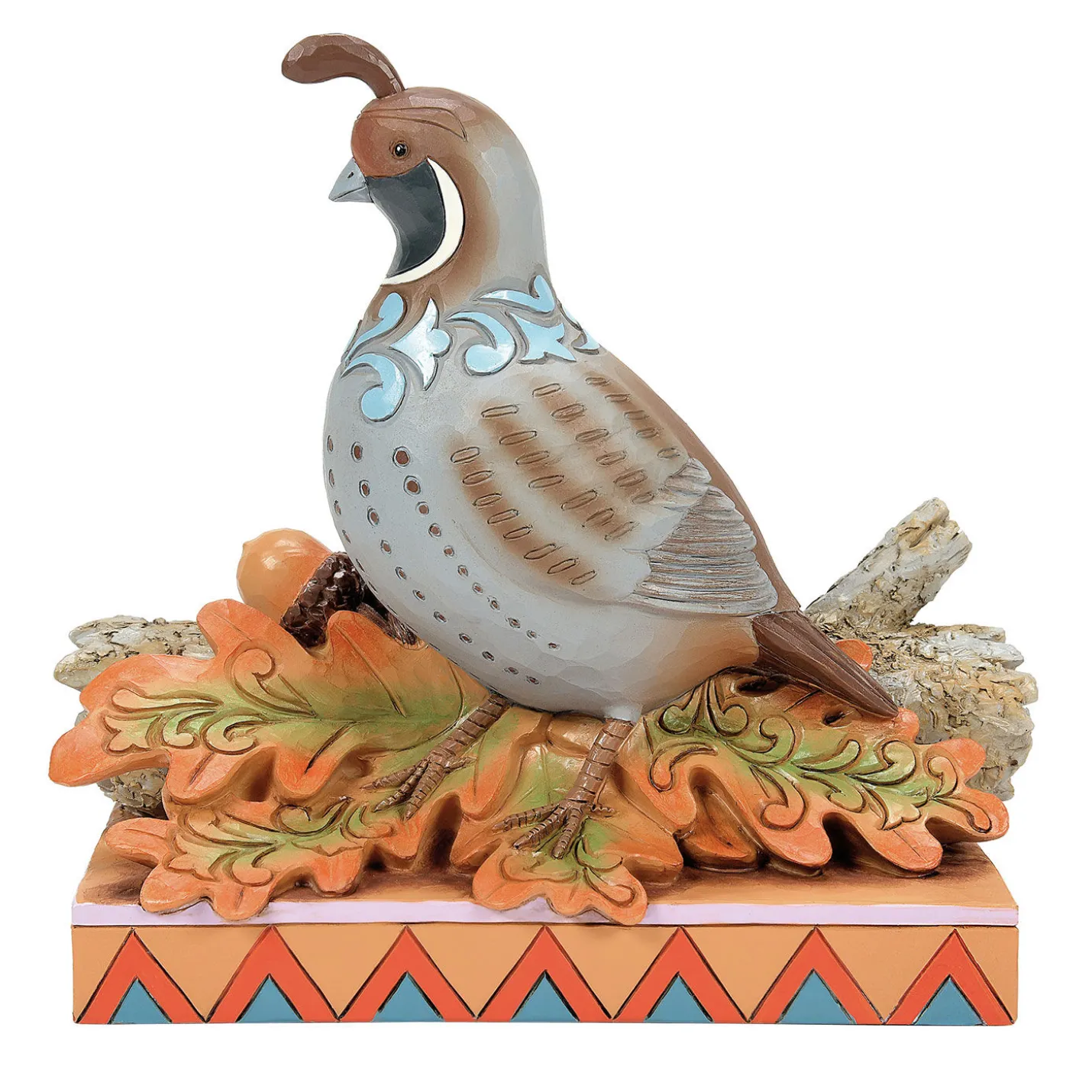 Jim Shore Quail on Autumn Leaves Figurine, 5.67" H