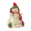Jim Shore Snowman With Earmuffs and Cardinal Figurine, 5.5"