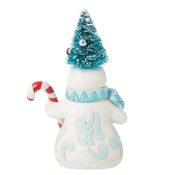 Jim Shore Snowman With Mini Tree Hat Figurine, 5.7"
