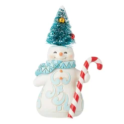 Jim Shore Snowman With Mini Tree Hat Figurine, 5.7"
