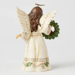 Jim Shore Woodland Angel With Wreath and Cardinal Figurine, 5.31