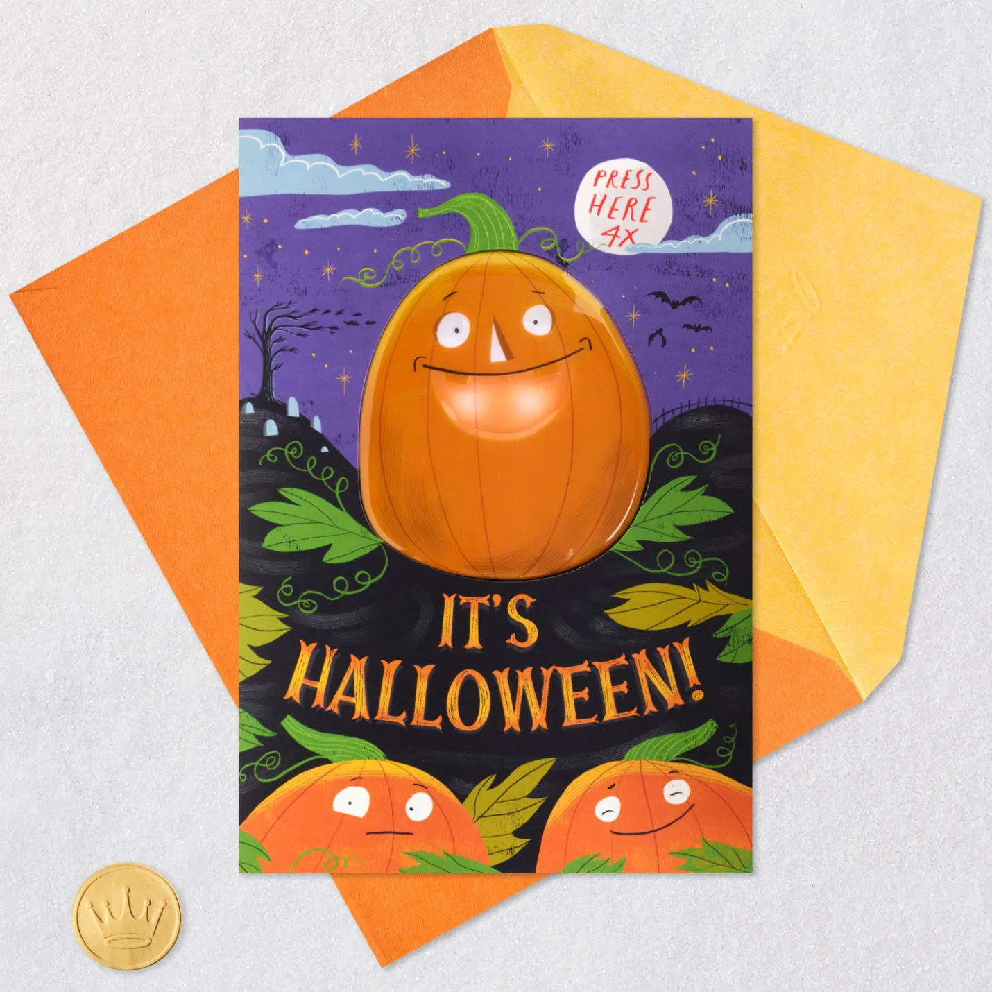 Joking Jack-o'-Lantern Funny Halloween Card With Sound and Lights