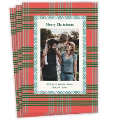 Jolly Plaid Flat Christmas Photo Card