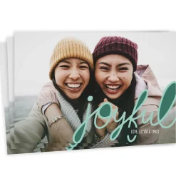 Joyful Hand Lettering Flat Holiday Photo Card