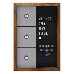 Joy's Begun Letter Board Flat Wedding Announcement