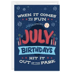 July Hits It Out of the Park Custom Birthday Card