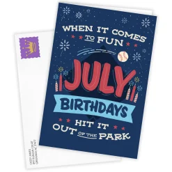 July Hits It Out of the Park Custom Birthday Card