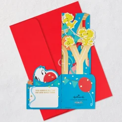 Jumbo Peanuts® Snoopy and Woodstock Fun and Good Times 3D Pop-Up Birthday Card