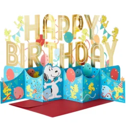 Jumbo Peanuts® Snoopy and Woodstock Fun and Good Times 3D Pop-Up Birthday Card