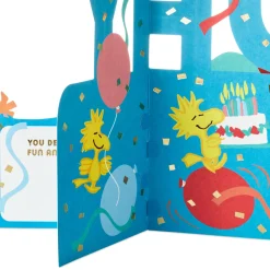 Jumbo Peanuts® Snoopy and Woodstock Fun and Good Times 3D Pop-Up Birthday Card