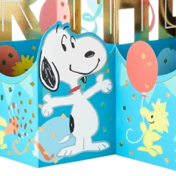 Jumbo Peanuts® Snoopy and Woodstock Fun and Good Times 3D Pop-Up Birthday Card