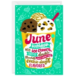 June and Ice Cream Custom Birthday Card