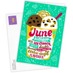 June and Ice Cream Custom Birthday Card