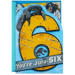 Jurassic World You're Jura-Six Musical 6th Birthday Card