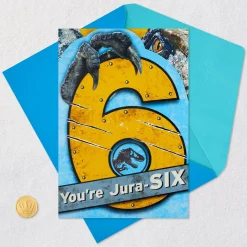 Jurassic World You're Jura-Six Musical 6th Birthday Card