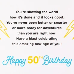 Keep On Rockin' It Musical Light-Up 50th Birthday Card