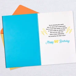 Keep On Rockin' It Musical Light-Up 50th Birthday Card