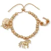 Kentucky Roses Gold Metal Beaded Bracelet With Charms