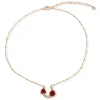 Kentucky Roses Gold Metal Necklace With Crystal Horseshoe and Roses Pendant
