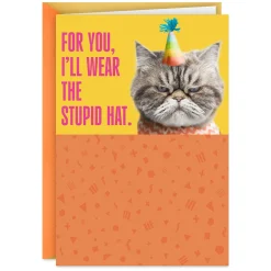 Kevin the Cat Won't Sing Funny Birthday Card