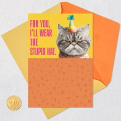 Kevin the Cat Won't Sing Funny Birthday Card