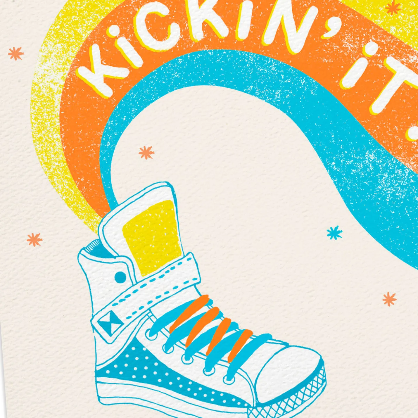 Kickin' It Old-School Cool Funny Birthday Card