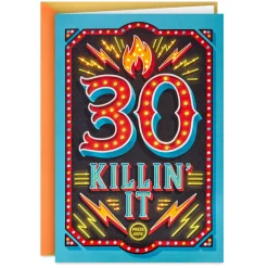 30 Killin' It Musical 30th Birthday Card With Light