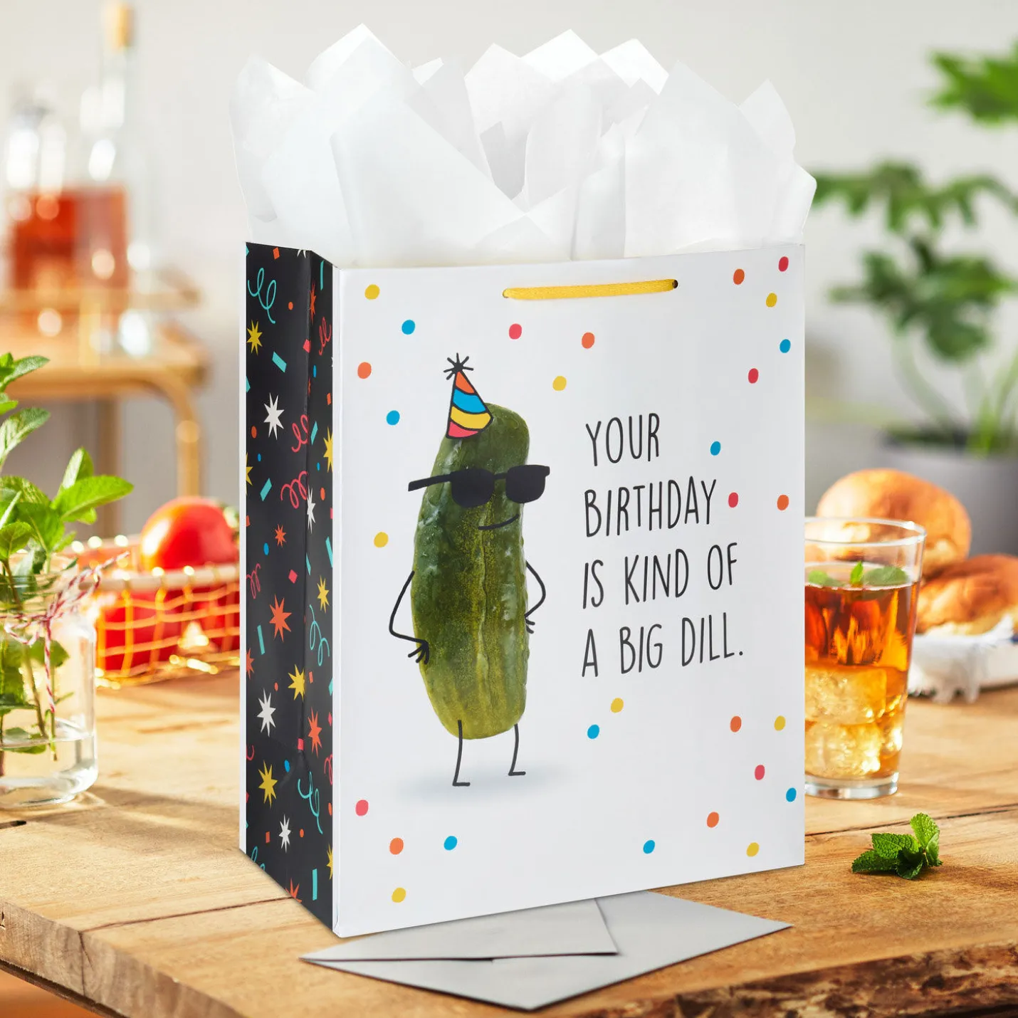 13" Kind of a Big Dill Large Birthday Gift Bag