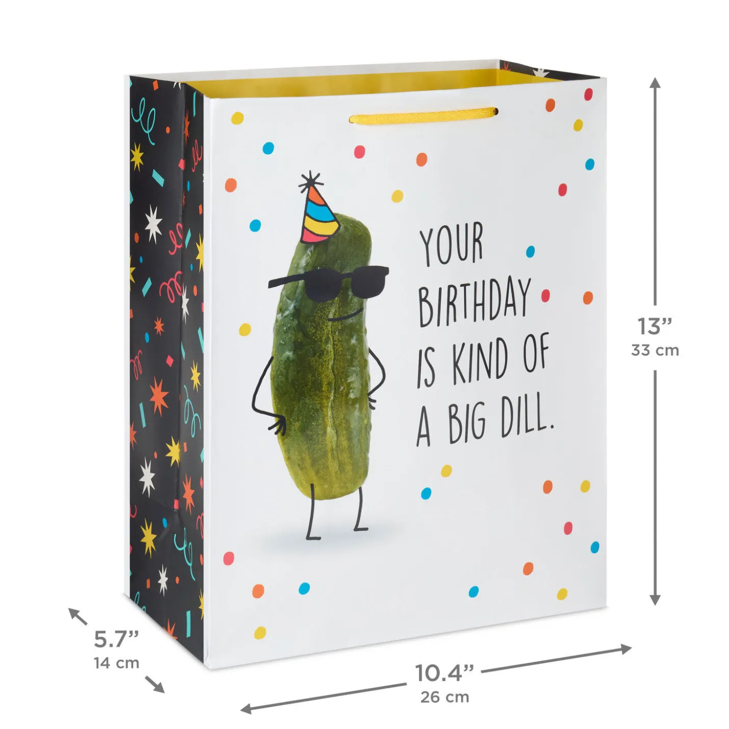 13" Kind of a Big Dill Large Birthday Gift Bag